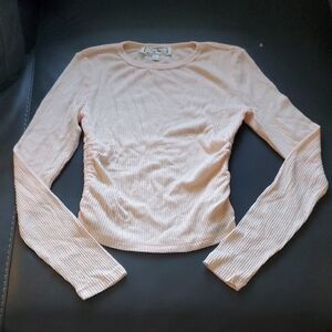 Hippie Rose Ribbed Long Sleeve Soft Sweater Pink Sz Small